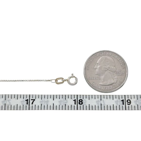 0.9mm Box Chain Necklace | Vintage Sterling Silver 925 | 18" - Picture 2 of 3